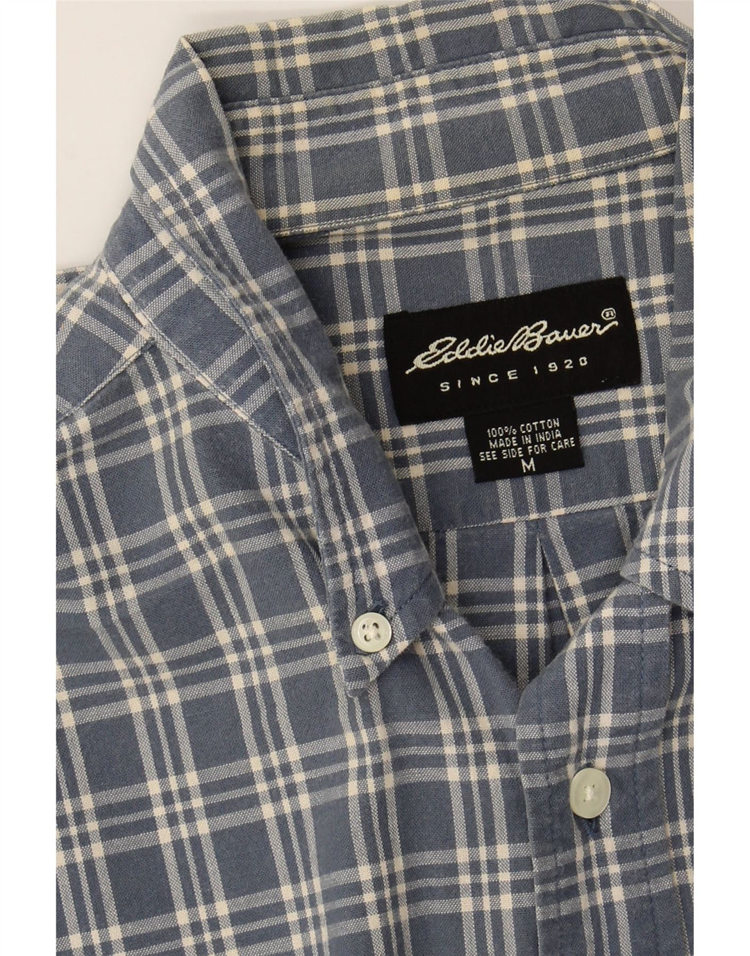 EDDIE BAUER Chemise Flanelle Homme Bleu Moyen Carreaux Coton