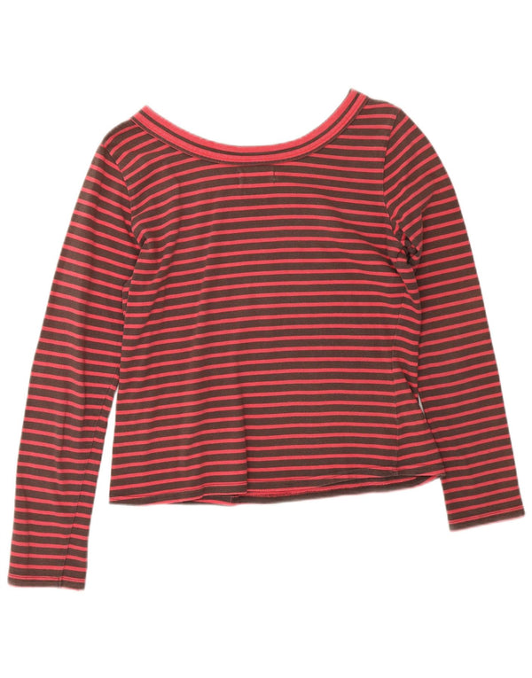 Toast Womens Lash Top Manches Longues UK 12 Marron Moyen Rayé Coton