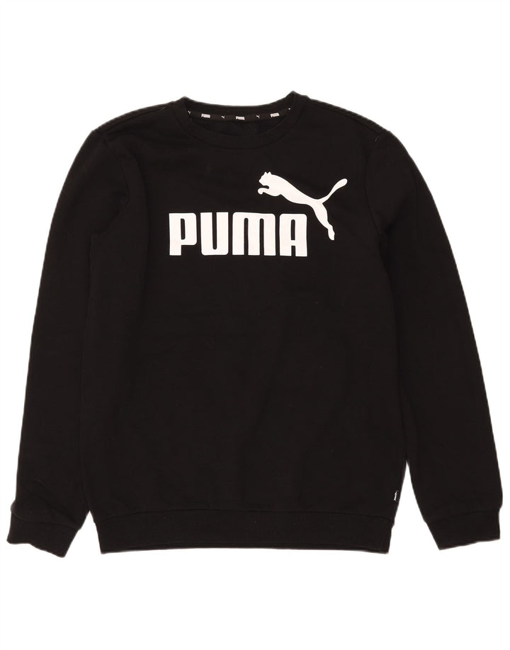 Puma Sweat-shirt graphique pour homme en coton noir Taille S