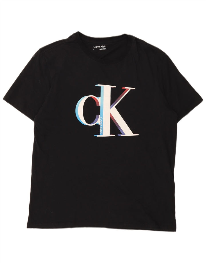 Calvin Klein T-Shirt Graphique Homme Noir Moyen Coton