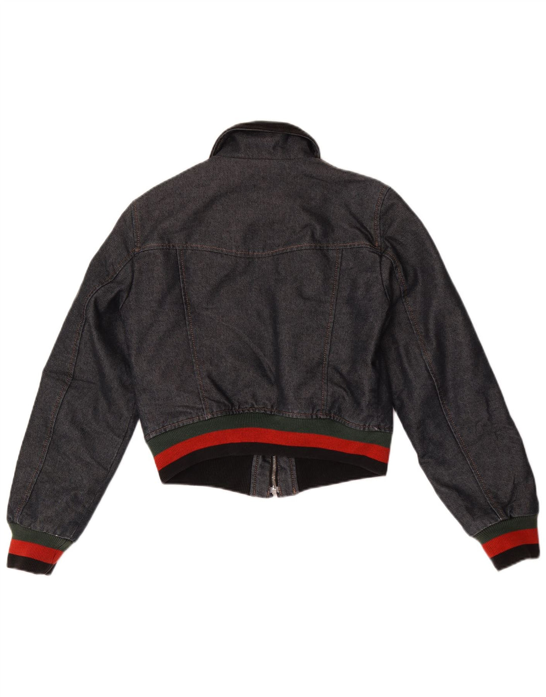 Benetton Veste Coupe-Vent en Jean Garçon 10-11 Ans Bleu Marine Colorblock