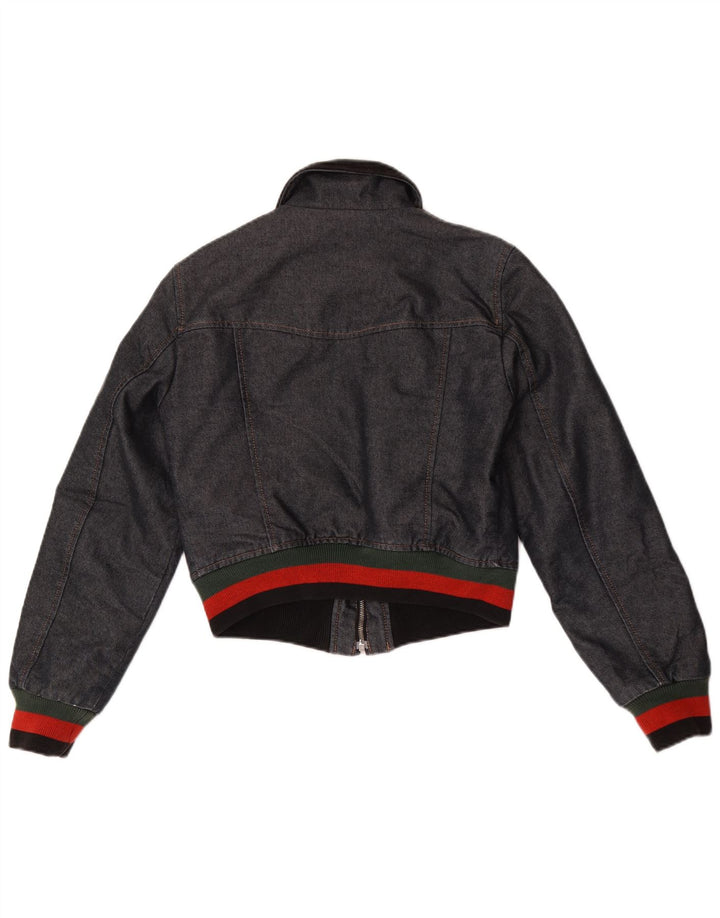 Benetton Veste Coupe-Vent en Jean Garçon 10-11 Ans Bleu Marine Colorblock