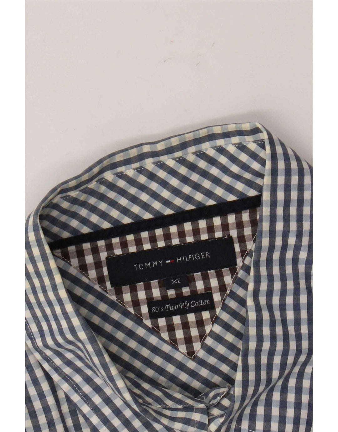 Tommy Hilfiger Chemise Homme XL Bleu Vichy Coton