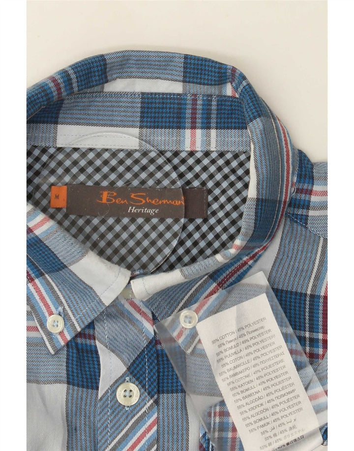 Ben Sherman Chemise Homme Bleu Moyen Carreaux Coton