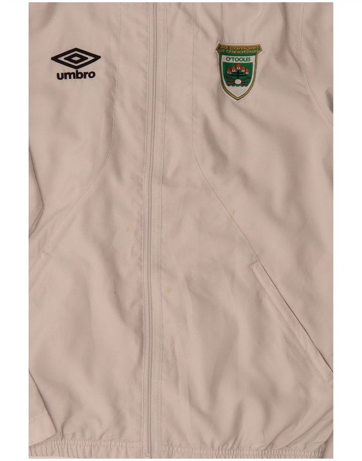 UMBRO Mens Graphic Tracksuit Top Jacket Medium White Polyester