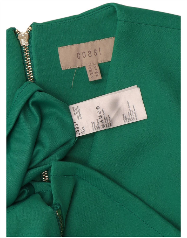 Coast Robe moulante sans manches avec fermeture éclair intégrale pour femme UK 42 Vert moyen Polyester