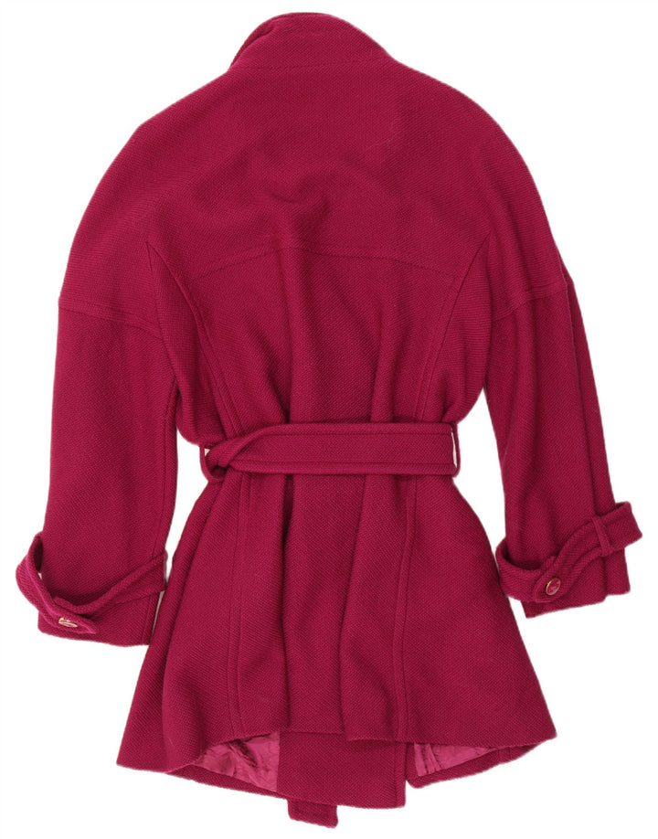 Escada Manteau Double Boutonnage Femme EU 44 XL Violet Laine Vierge