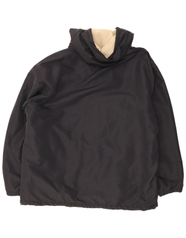 Kappa Veste réversible à capuche pour homme Coupe ample UK 40 Large Noir Polyester