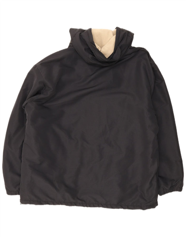 Kappa Veste réversible à capuche pour homme Coupe ample UK 40 Large Noir Polyester