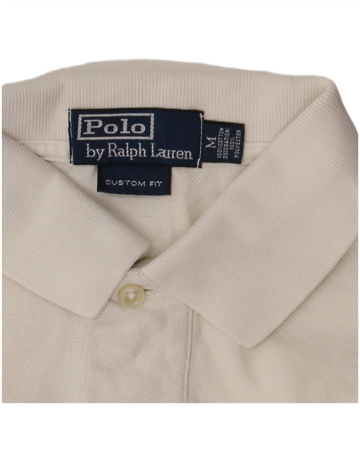 Polo Ralph Lauren Polo graphique ajusté sur mesure pour homme en coton blanc moyen