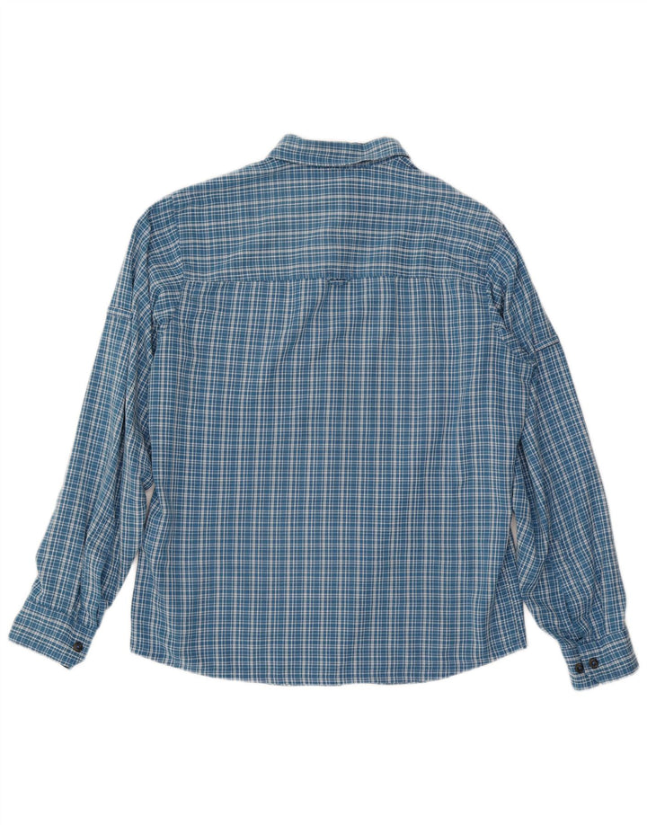 Jack Wolfskin Chemise en flanelle pour homme UK 36/38 Bleu moyen à carreaux