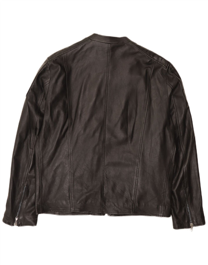 Bayside Veste de course en cuir pour homme UK 42 XL Cuir noir