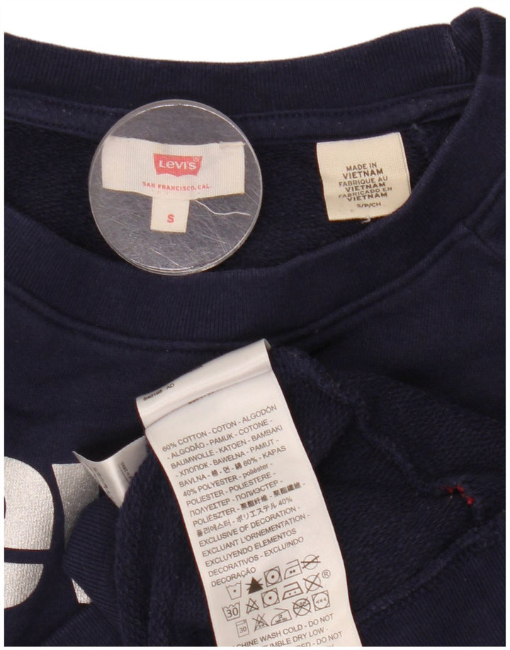 Levi's Sweat-shirt surdimensionné graphique pour femme UK 10 Small Bleu marine