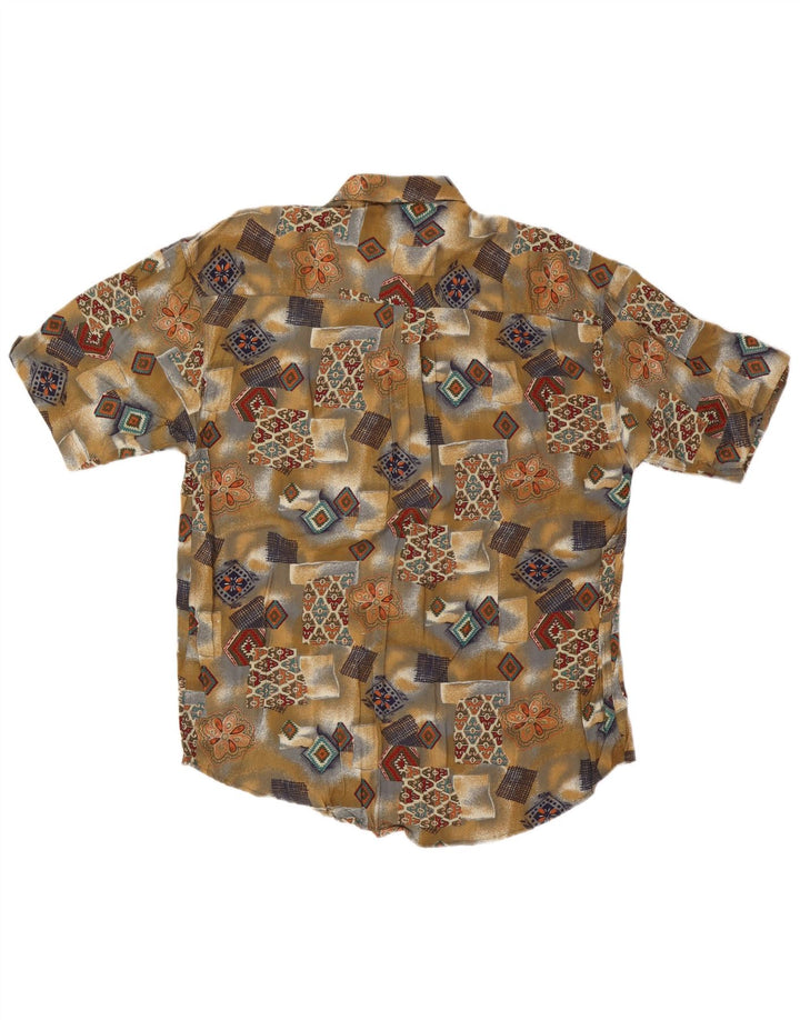 Chemise Vintage à manches courtes pour hommes, 2XL, kaki, Patchwork, Viscose