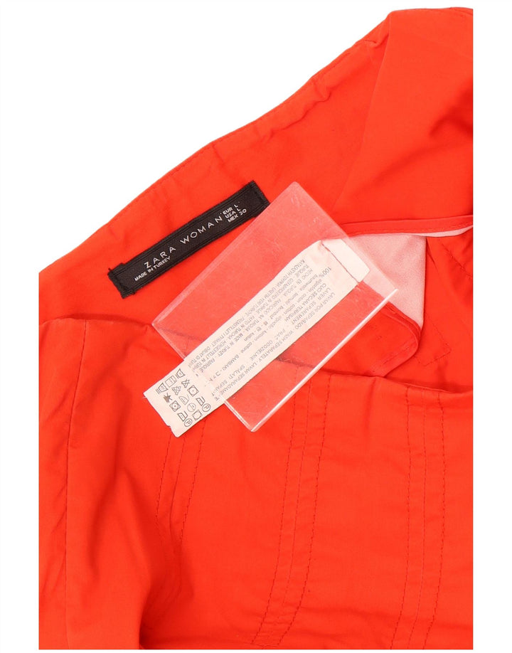 Zara Femme Jupe A-Line Large W30 Coton Orange