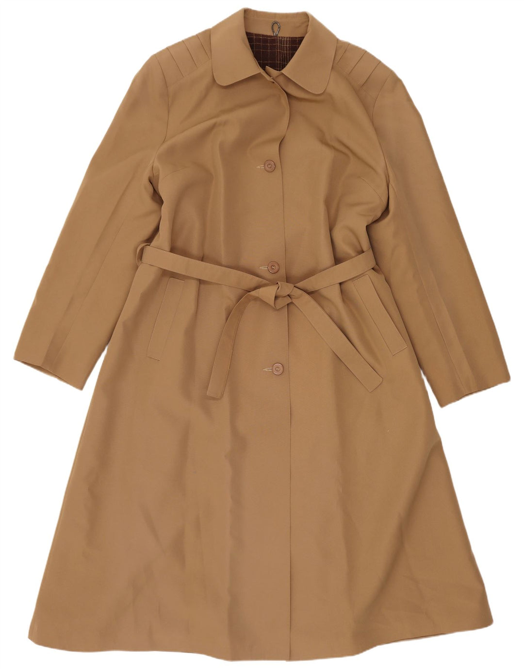 vintage Femme Trench Coat UK 14 Moyen Brun Polyester Classique