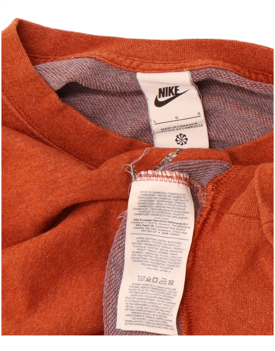 NIKE Sweat-shirt court surdimensionné pour femme UK 16 Grand coton orange