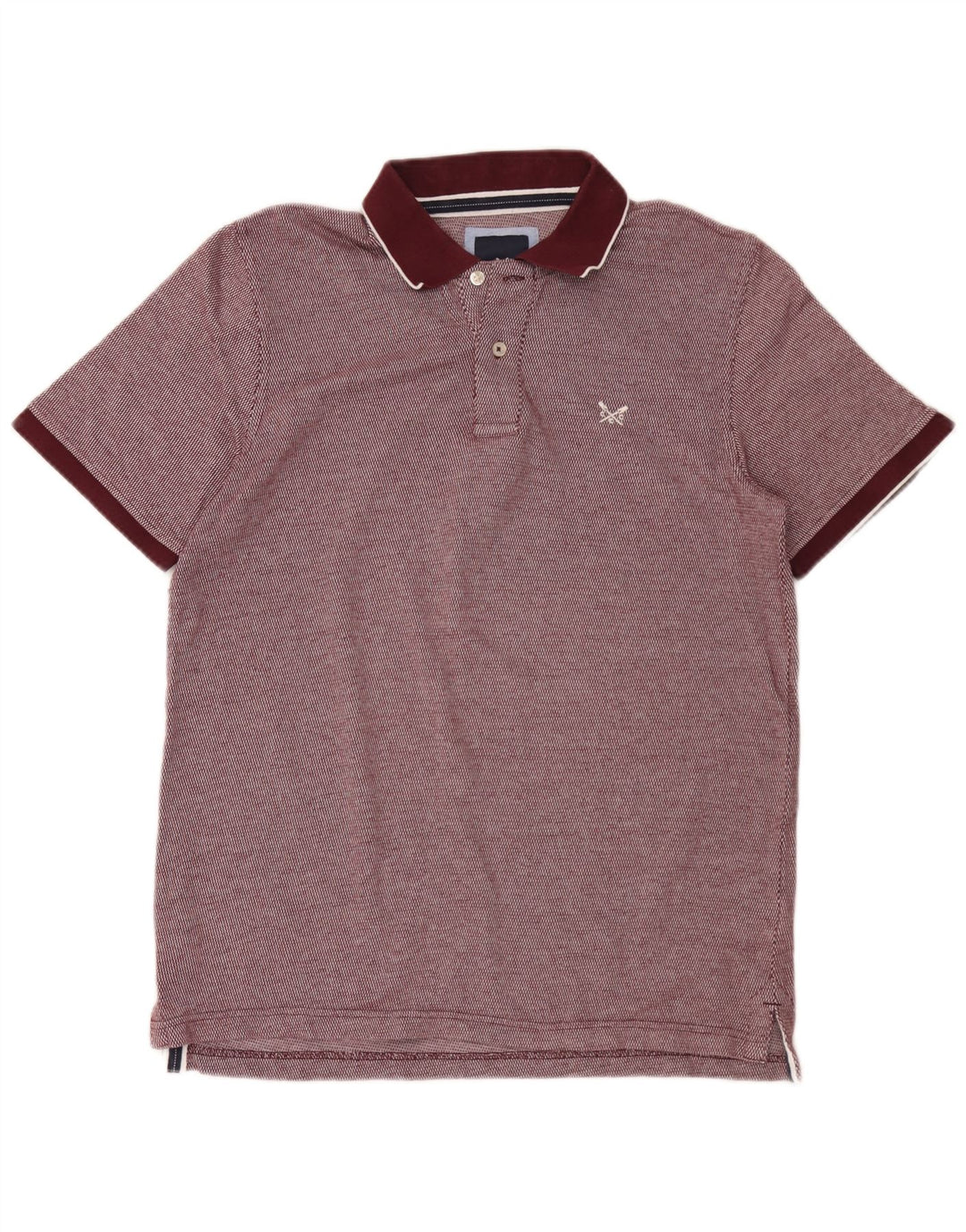Crew Clothing Polo Homme Coton Bordeaux Moyen