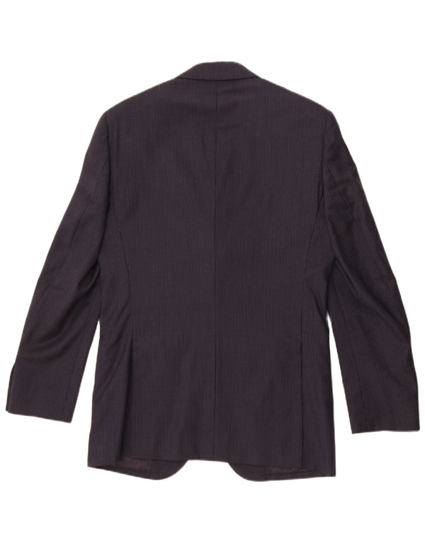 Boggi Veste Blazer 3 Boutons Homme IT 46 Petite Laine à Rayures Bleu Marine