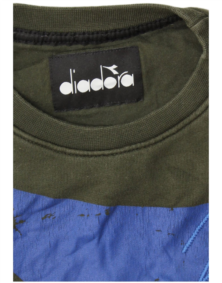 DIADORA Sweat-Shirt Graphique Homme Petit Kaki