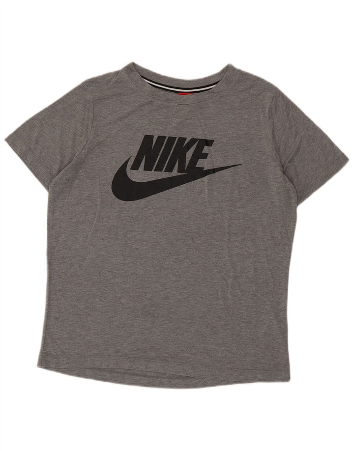 NIKE Homme Graphic Graphic T-Shirt Top Gris Moyen Polyester