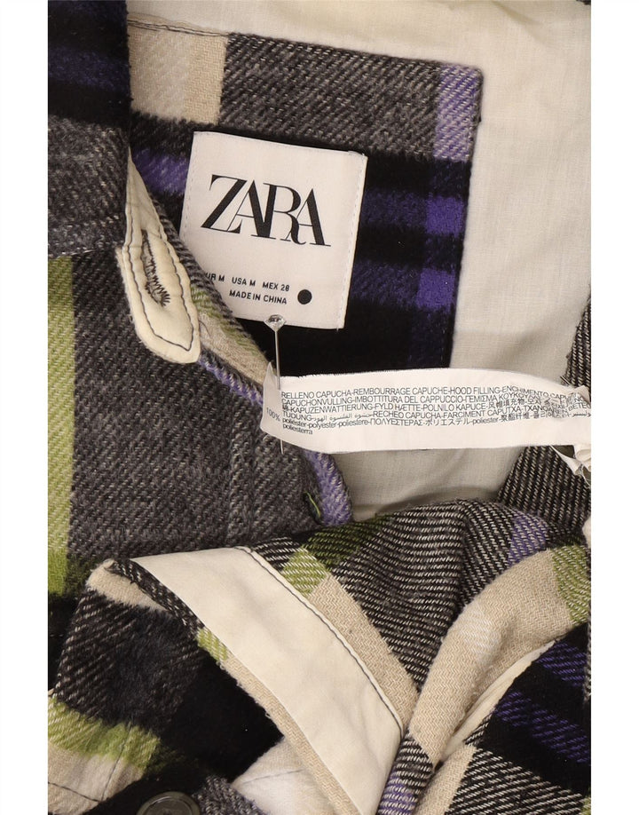 Zara Robe chemise surdimensionnée à manches longues pour femme UK 14 Medium Multicolore