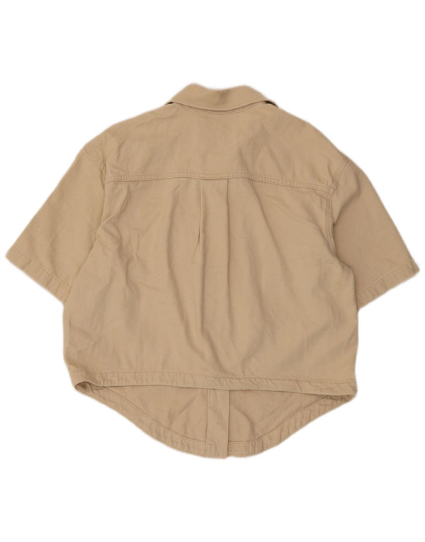Cos Chemise surdimensionnée à manches courtes pour femme EU 36 Petit coton beige