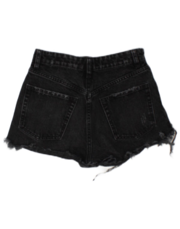 Zara Short en jean vieilli pour femme EU 34 2XS W24 Gris