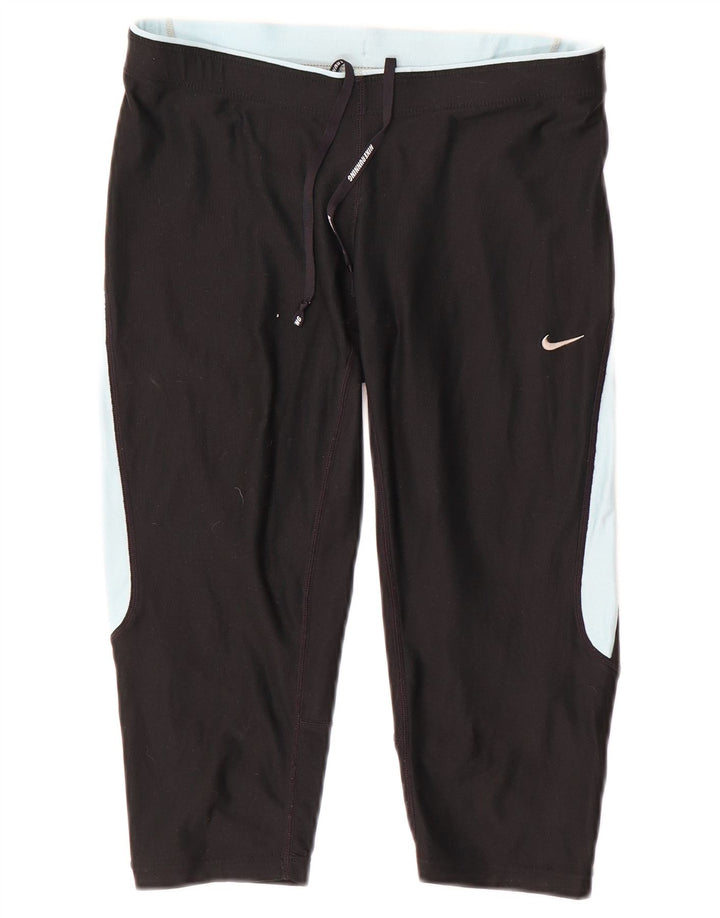Nike Legging Capri Femme UK 10 Petit Noir Colorblock