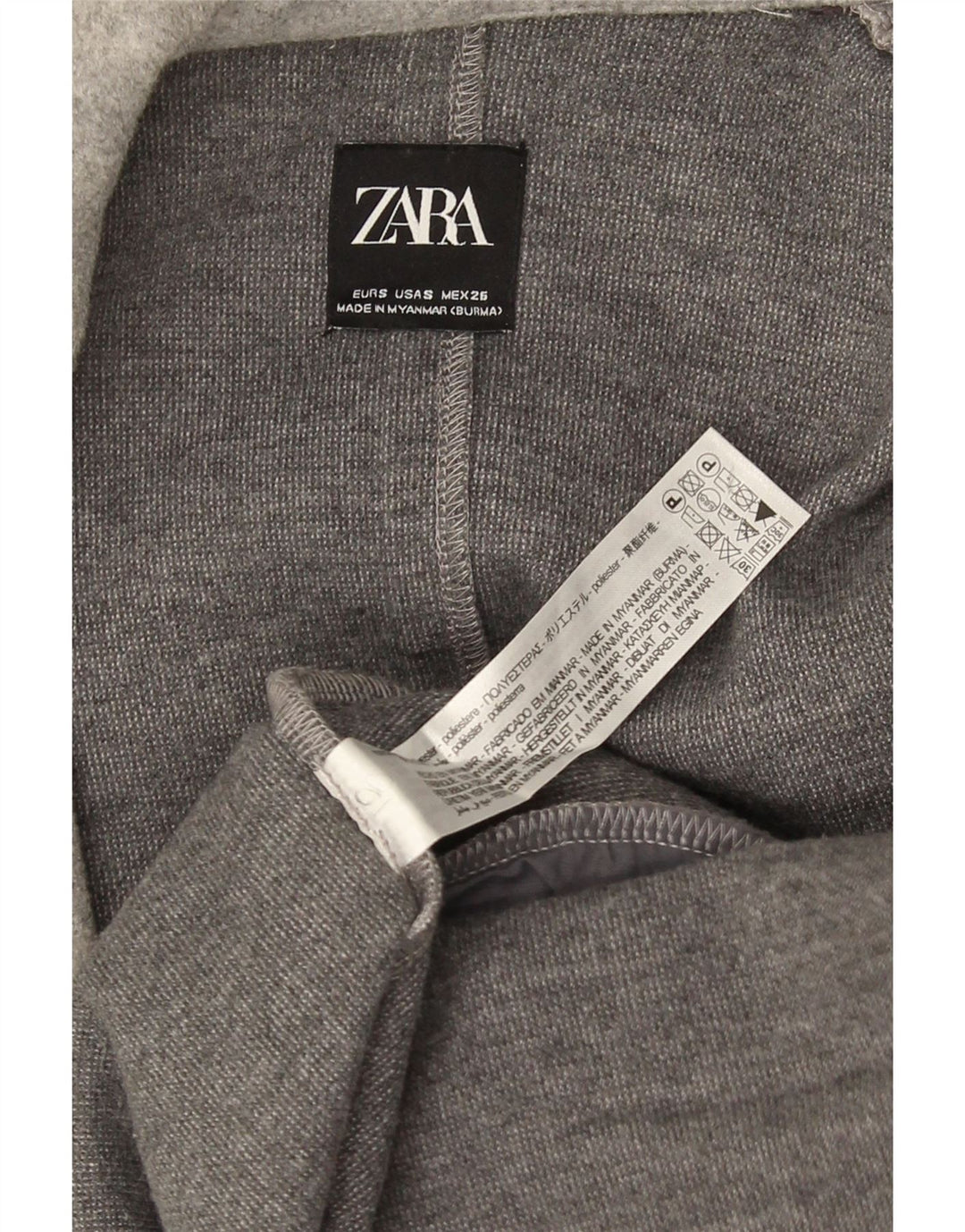 Zara Femme Pardessus UK 10 Petit Gris Polyester