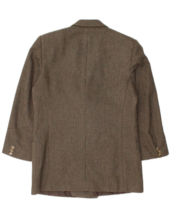 Veste Blazer Double Boutonnage Vintage Homme IT 48 Chevrons Vert Moyen