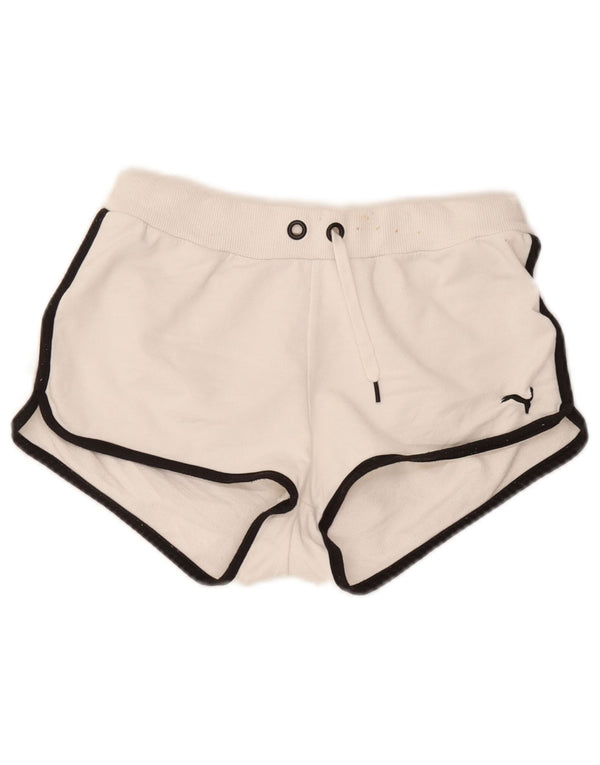 Puma Short de sport pour femme UK 10 Small Blanc