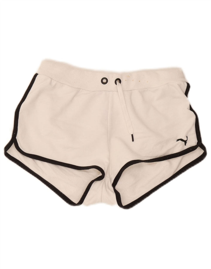 Puma Short de sport pour femme UK 10 Small Blanc