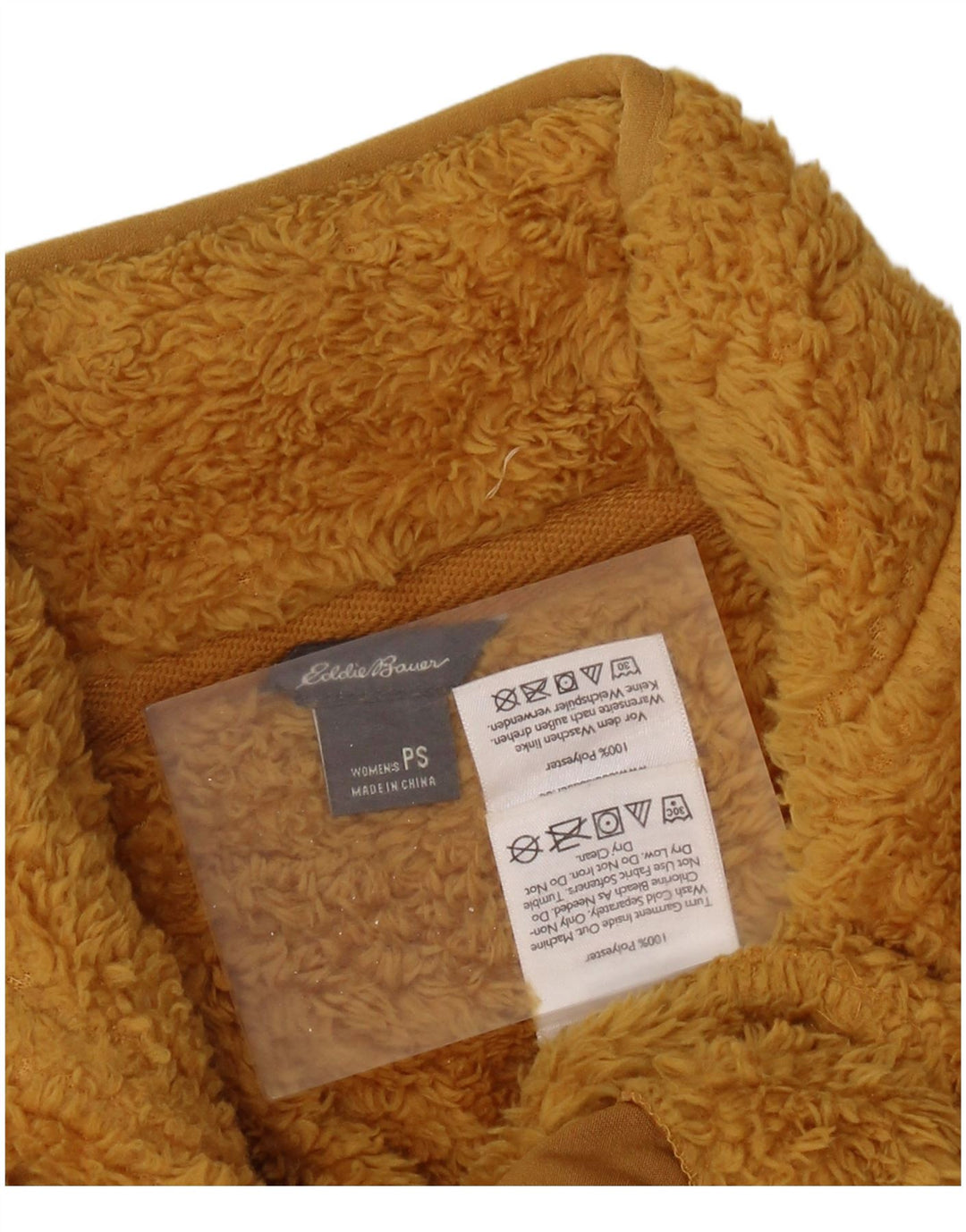 Eddie Bauer Pull polaire à col zippé pour femme UK 10 Petit Jaune Polyester