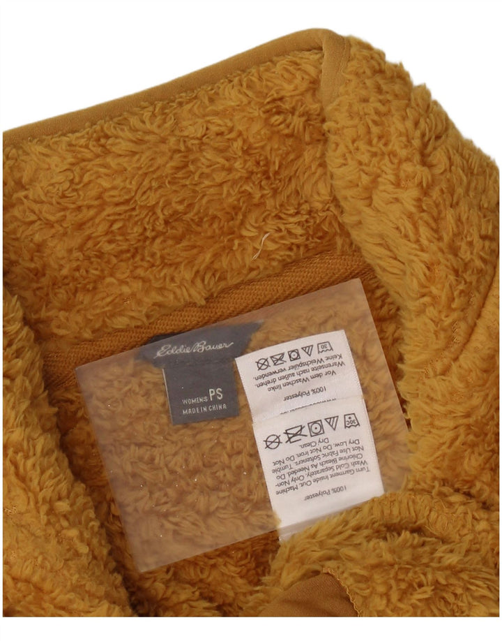 Eddie Bauer Pull polaire à col zippé pour femme UK 10 Petit Jaune Polyester