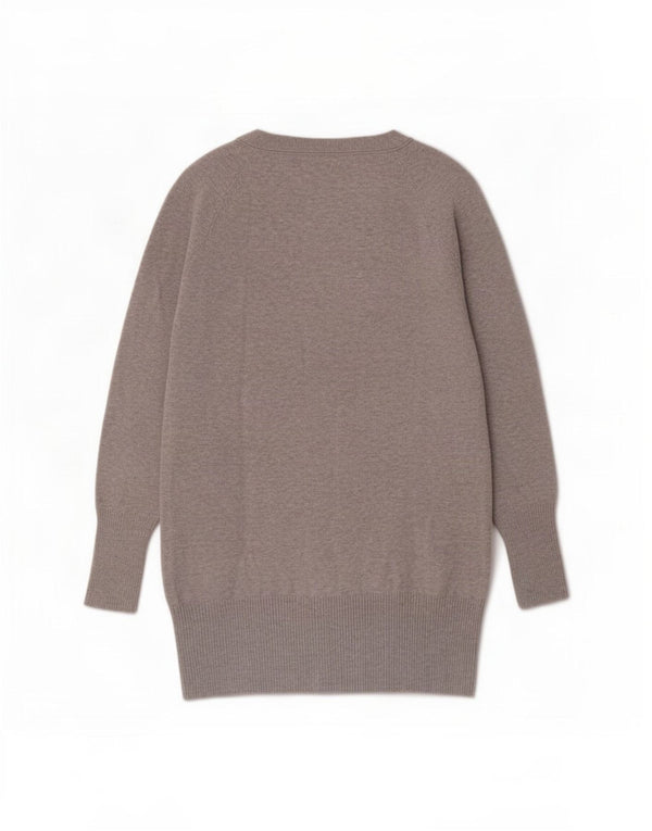 Zara Womens Longline Cardigan Sweater UK 10 Petit Gris Coton