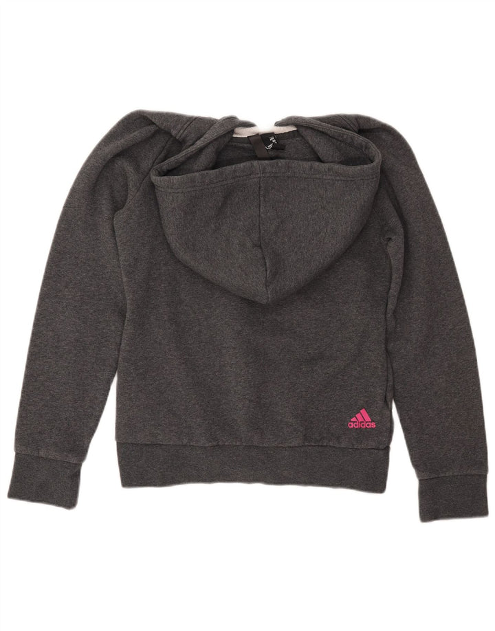 ADIDAS Pull à capuche graphique pour femme UK 8/10 Petit gris coton