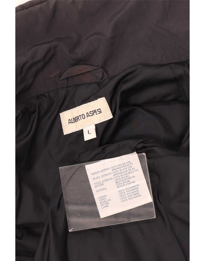 Alberto Aspesi Veste militaire pour homme UK 40 Large Noir Nylon