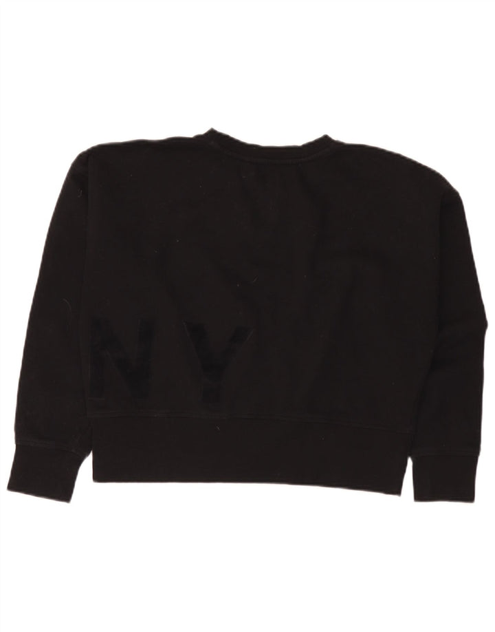 Dkny Sweat-shirt court surdimensionné pour femme UK 10 Petit Noir