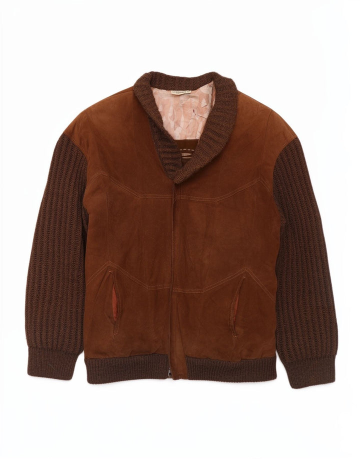 Bizzarro Veste en daim pour homme IT 50 Large Marron Colourblock