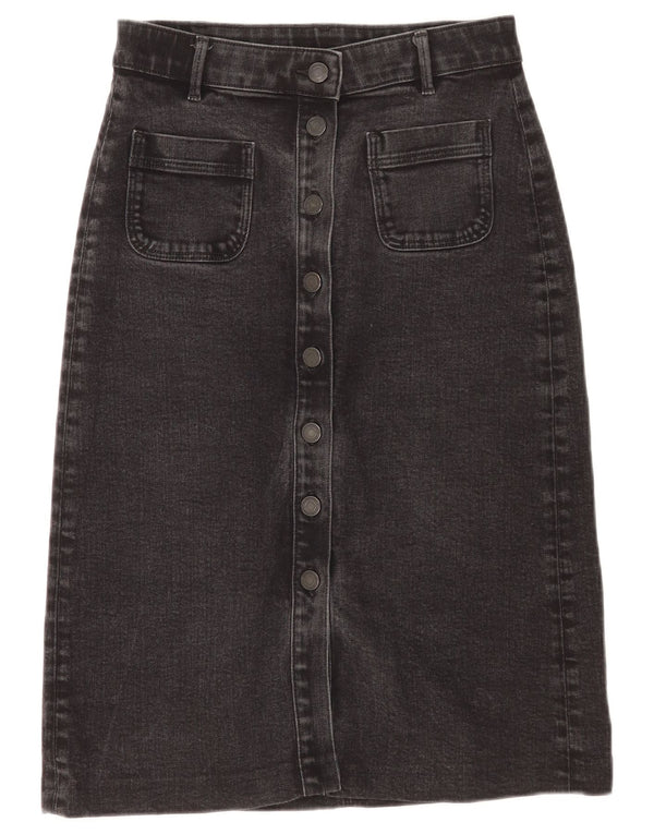 Marks & Spencer Jupe en jean pour femme UK 10 Small W27 Coton noir