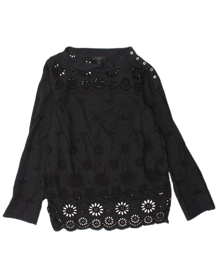 J. CREW Chemisier à manches longues pour femme US 2 XS en coton floral noir