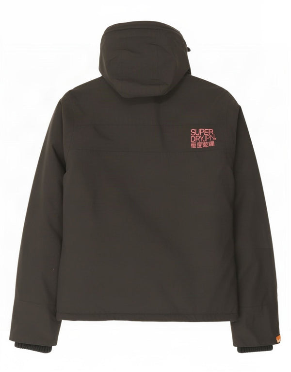 Superdry Veste coupe-vent à capuche pour femme UK 14 Nylon gris moyen