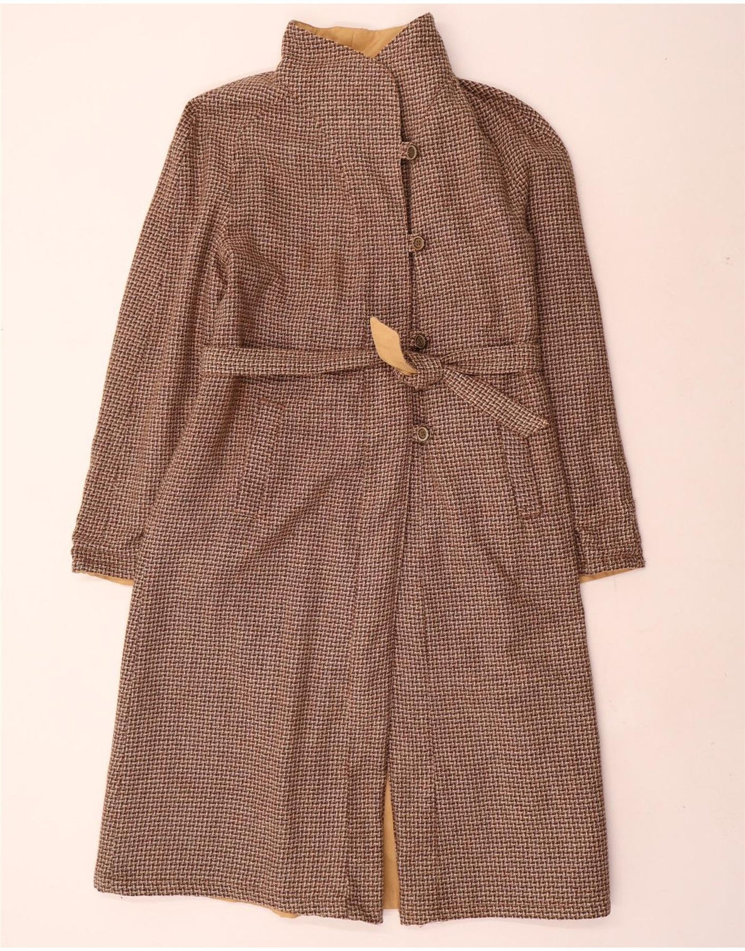 vintage Femme Manteau Réversible IT 42 Beige Moyen