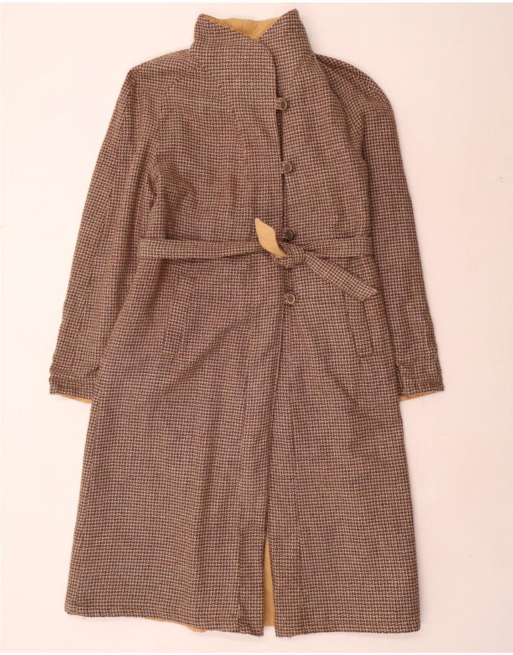 vintage Femme Manteau Réversible IT 42 Beige Moyen