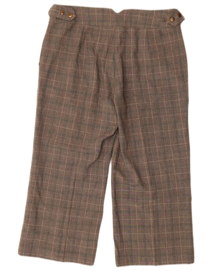 Marks & Spencer Pantalon Capri pour Femme UK 12 Medium W30 L23 Gris à Carreaux