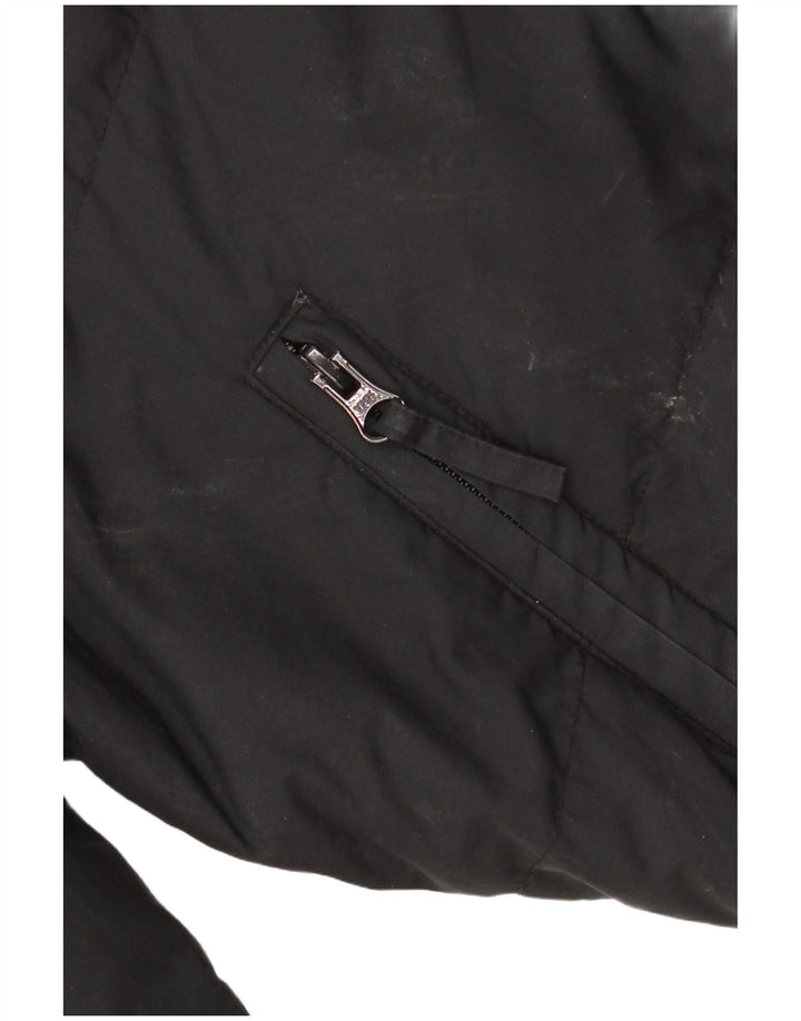 ADIDAS Veste matelassée à capuche surdimensionnée pour femme UK 10 Petit Noir Polyester