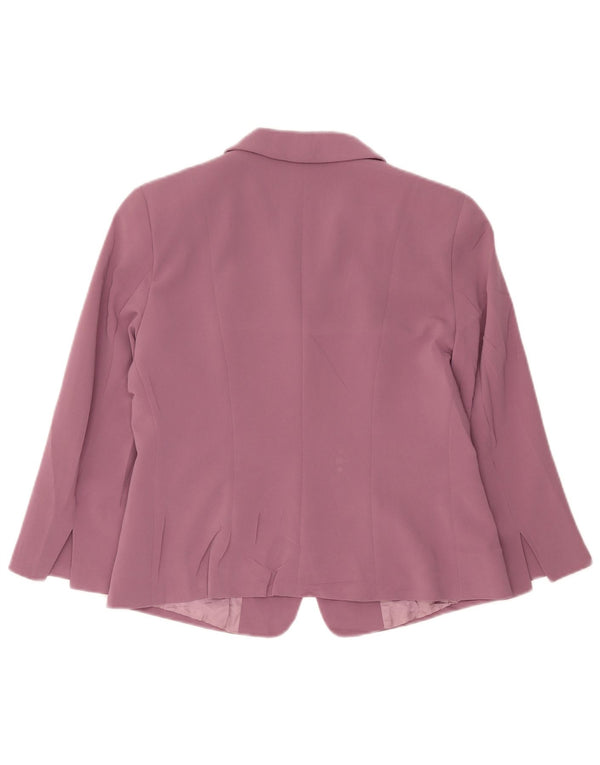 Max Mara Veste blazer à 2 boutons à manches 3/4 pour femme UK 16 Large Rose