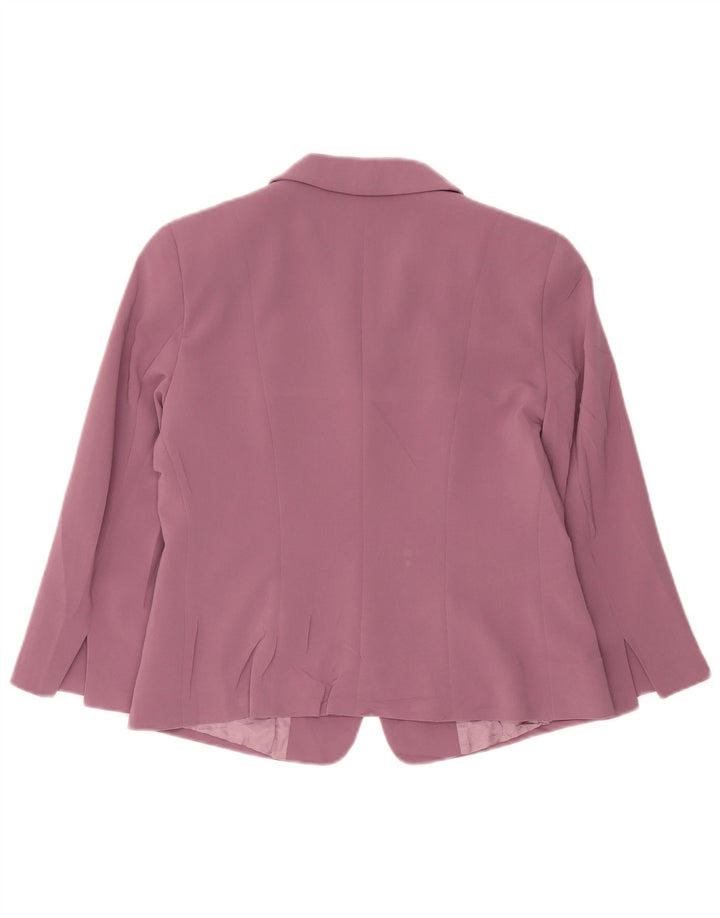 Max Mara Veste blazer à 2 boutons à manches 3/4 pour femme UK 16 Large Rose