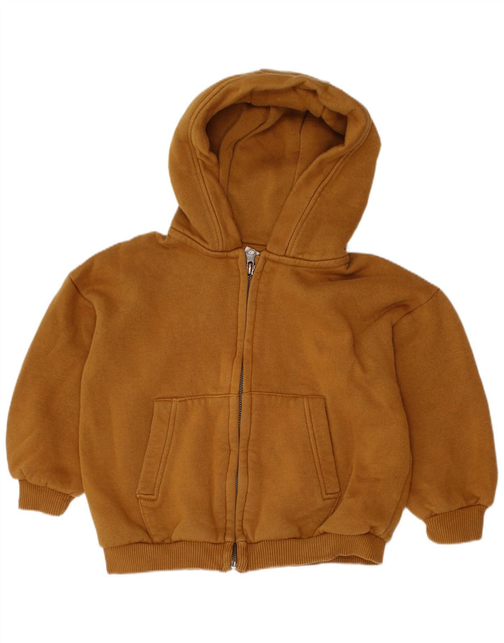 ZARA Pull à capuche zippé pour garçon 3-4 ans en coton marron